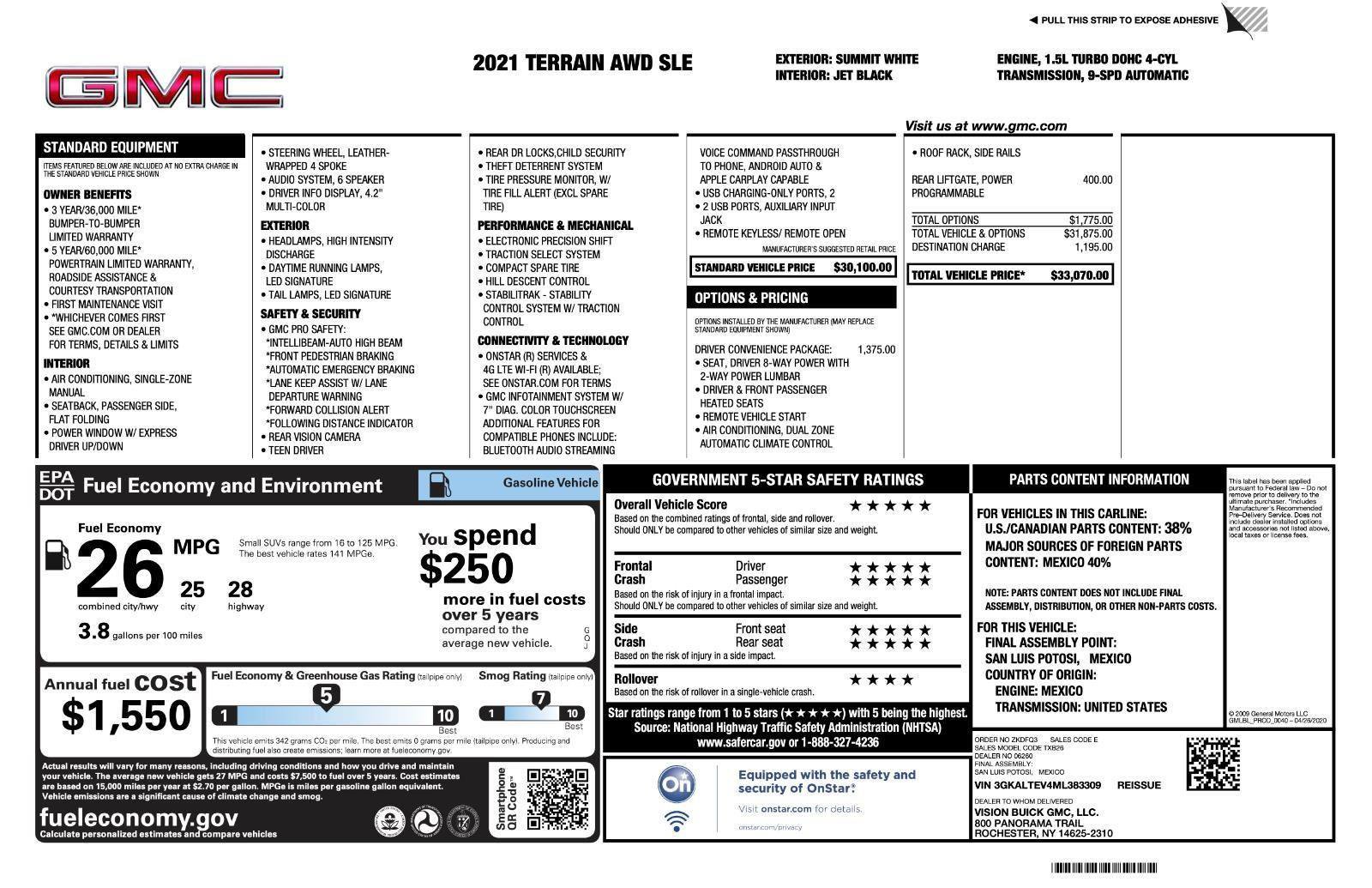 Used 2021 GMC Terrain SLE w/ Driver Convenience Package image 48
