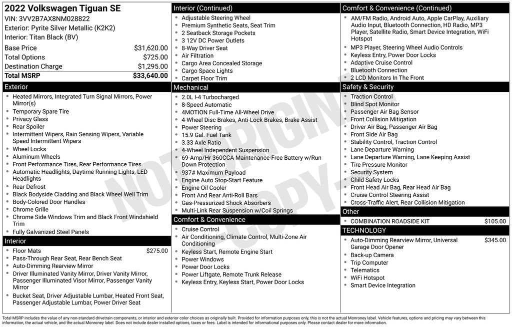 Certified 2022 Volkswagen Tiguan SE image 29