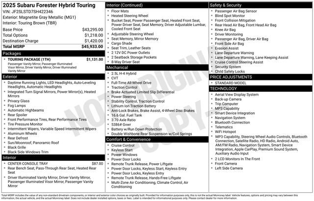 Certified 2025 Subaru Forester Touring w/ Touring Package AWD/4WD image 5