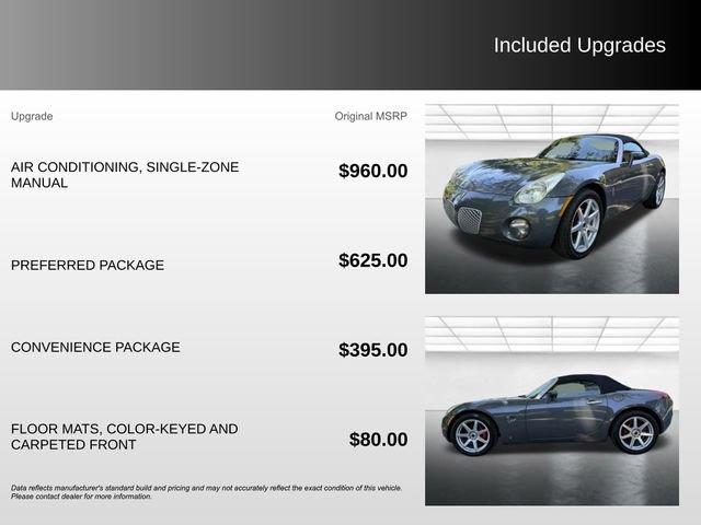 Used 2008 Pontiac Solstice Convertible w/ Preferred Package RWD image 5