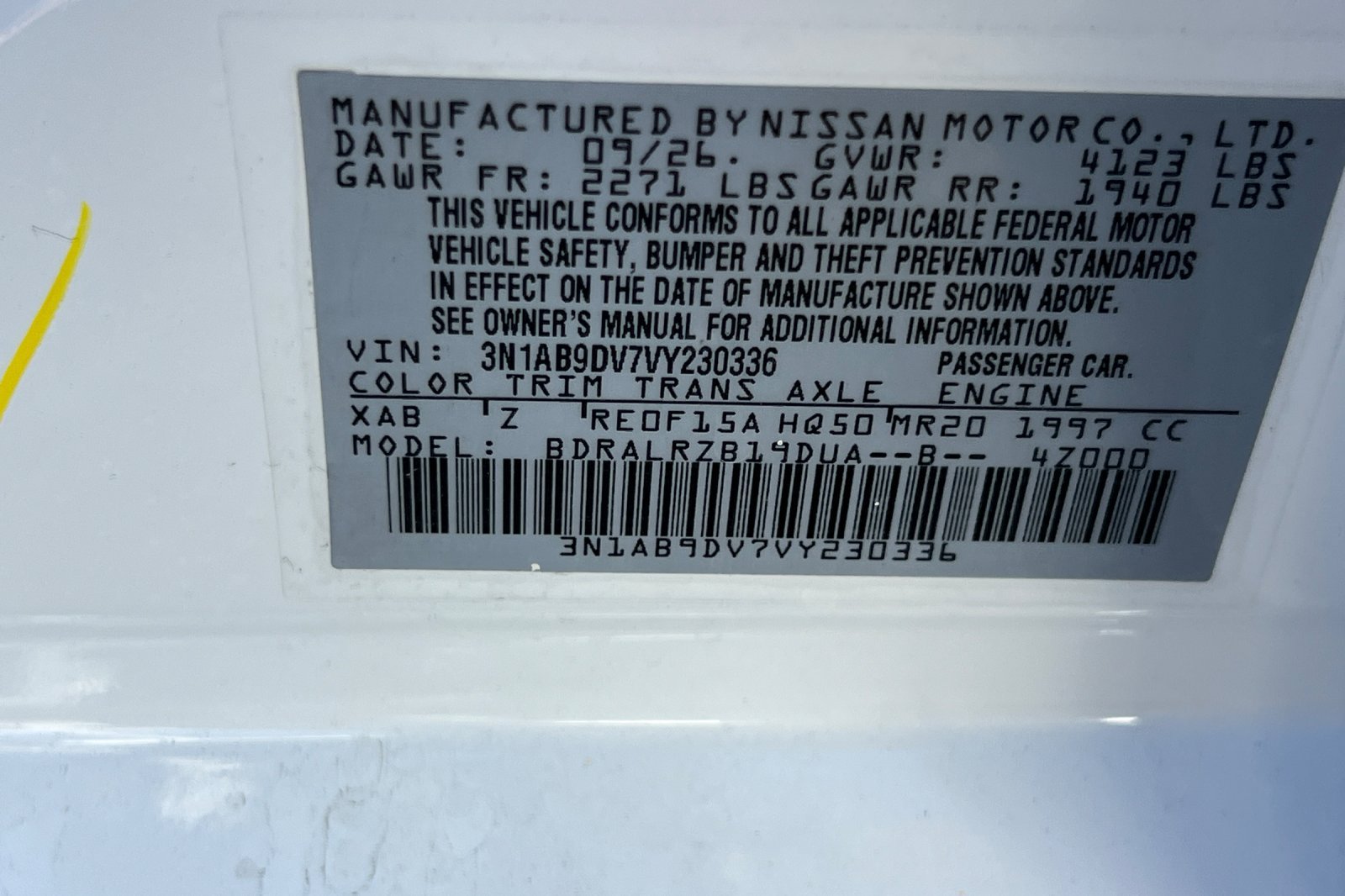 New 2027 Nissan Sentra SR w/ Floor Mat Package FWD image 23