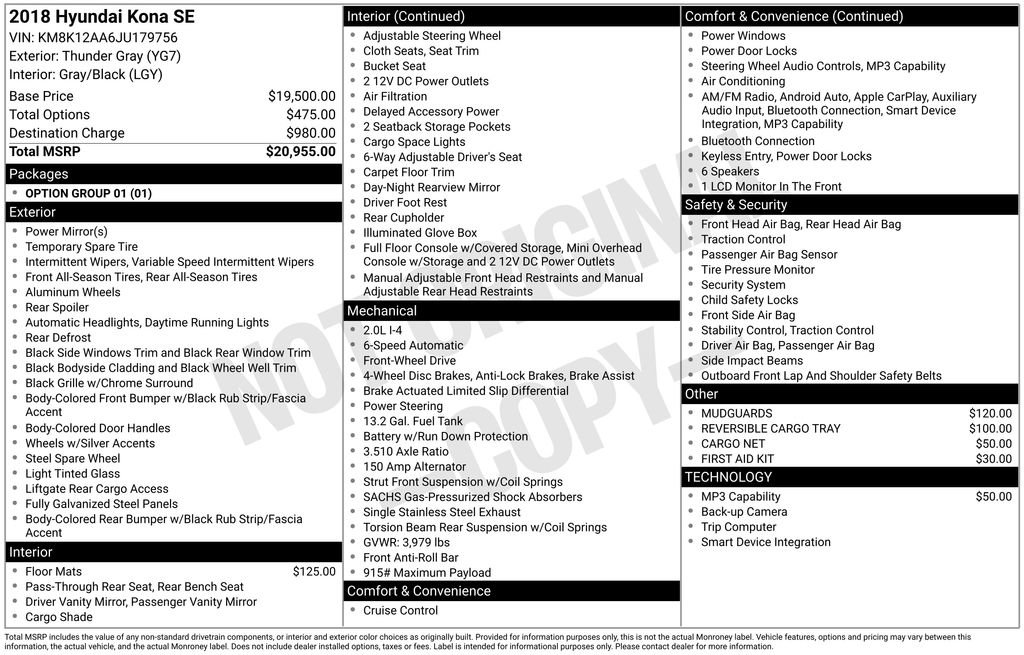 Used 2018 Hyundai Kona SE FWD image 3