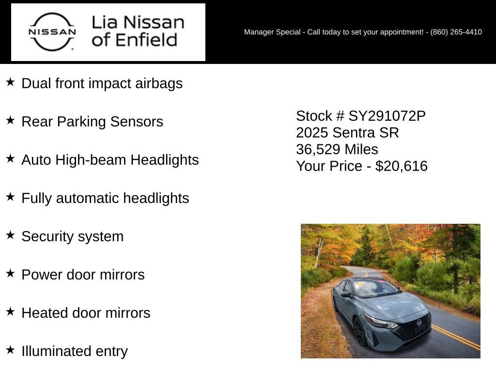 Certified 2025 Nissan Sentra SR w/ Midnight Edition FWD image 20