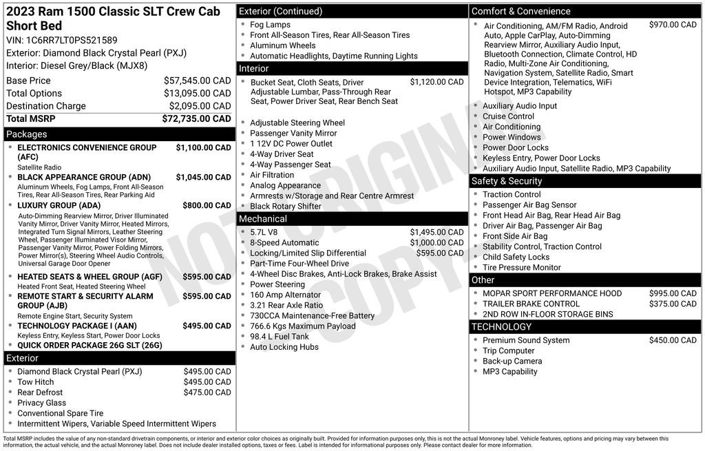 Used 2023 RAM 1500 Classic SLT w/ Electronics Convenience Group AWD/4WD image 4