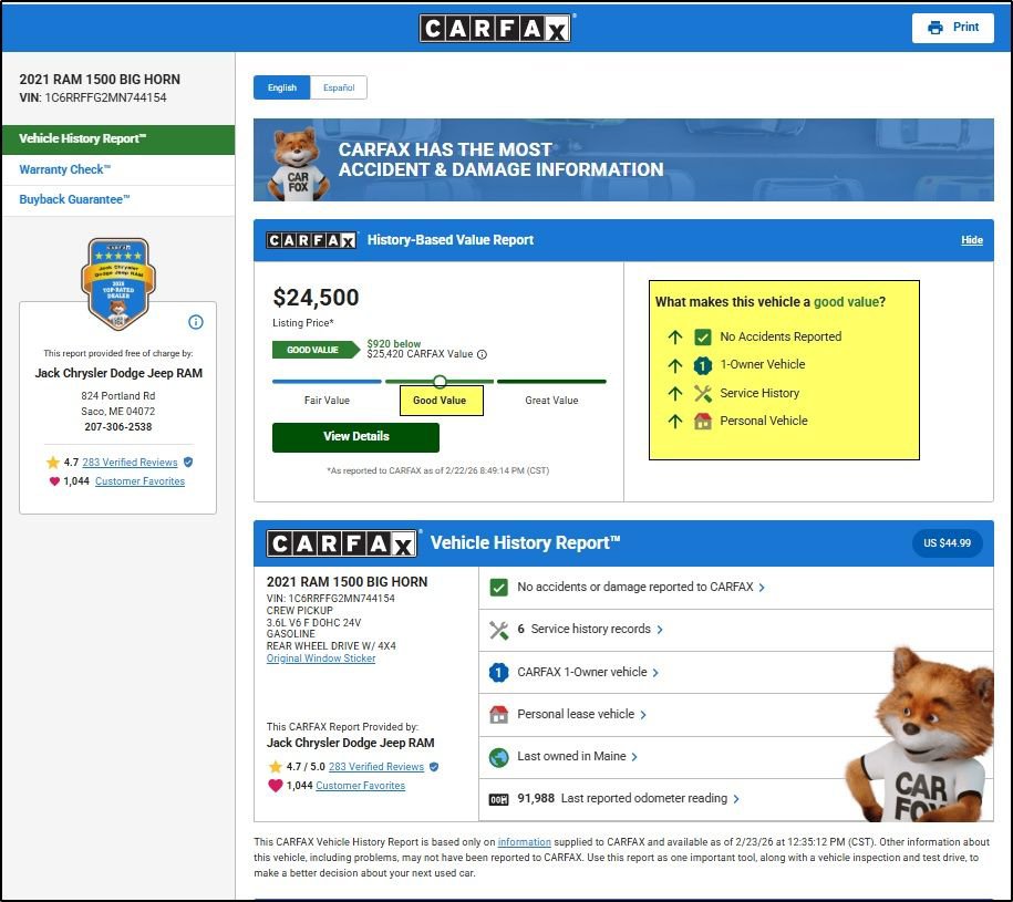 Used 2021 RAM 1500 Big Horn image 11