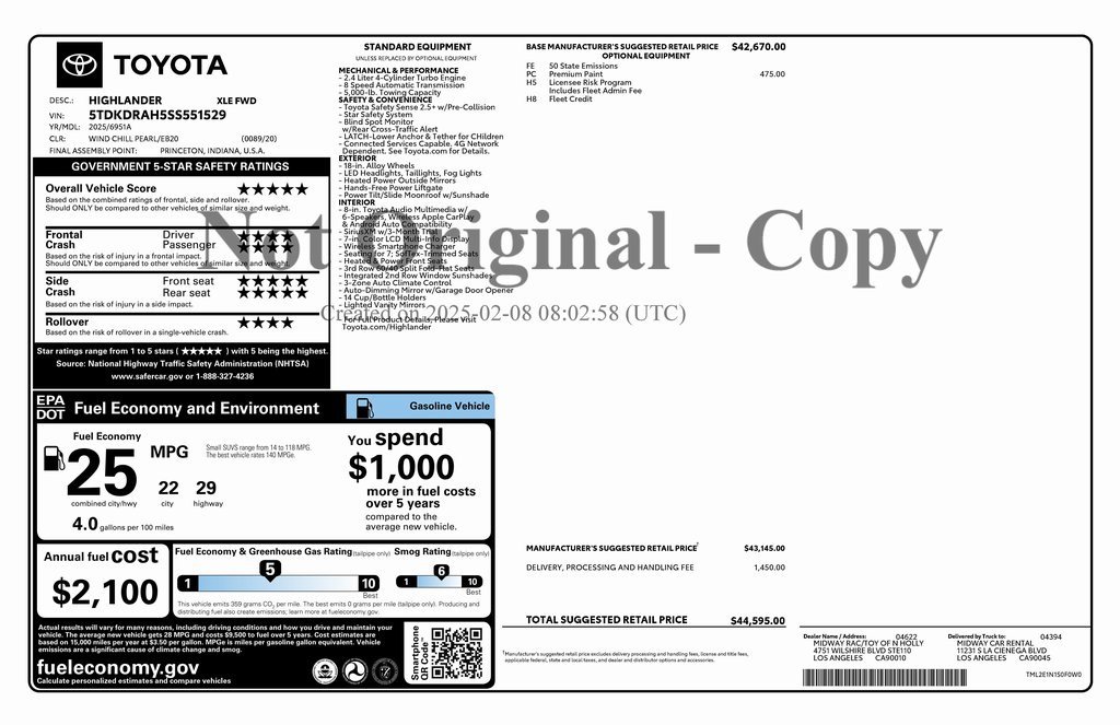 Used 2025 Toyota Highlander XLE image 4