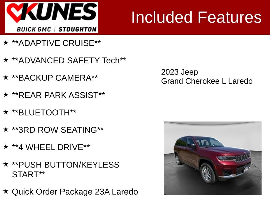 Used 2023 Jeep Grand Cherokee L Laredo AWD/4WD image 2