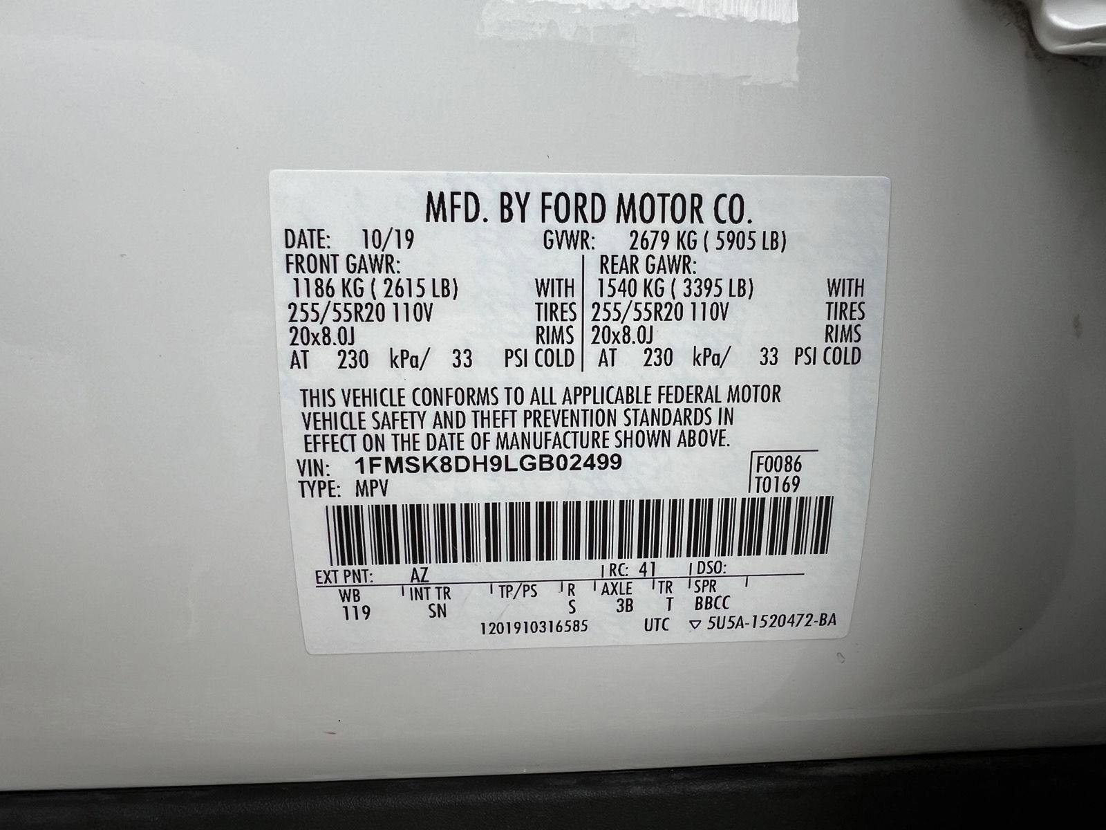 Used 2020 Ford Explorer XLT w/ Equipment Group 202A AWD/4WD image 56