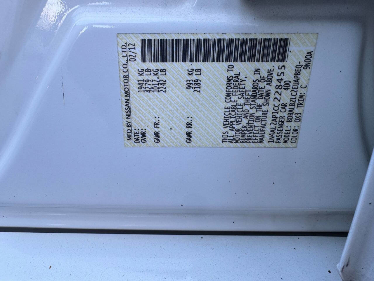 Used 2012 Nissan Altima 2.5 SL w/ 2.5SL Pkg FWD image 15