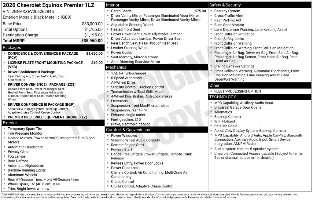 Used 2020 Chevrolet Equinox Premier AWD/4WD image 9