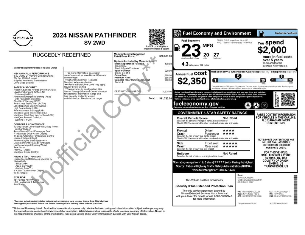 Certified 2024 Nissan Pathfinder SV w/ Black Appearance Package FWD image 32