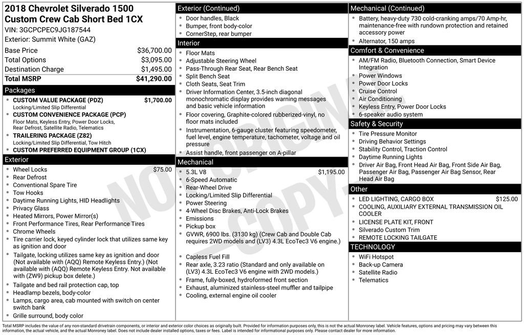 Used 2018 Chevrolet Silverado 1500 Custom w/ Custom Value Package image 4