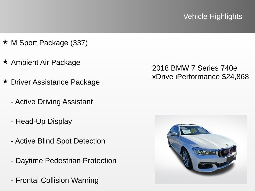 Used 2018 BMW 740e xDrive w/ M Sport Package image 12