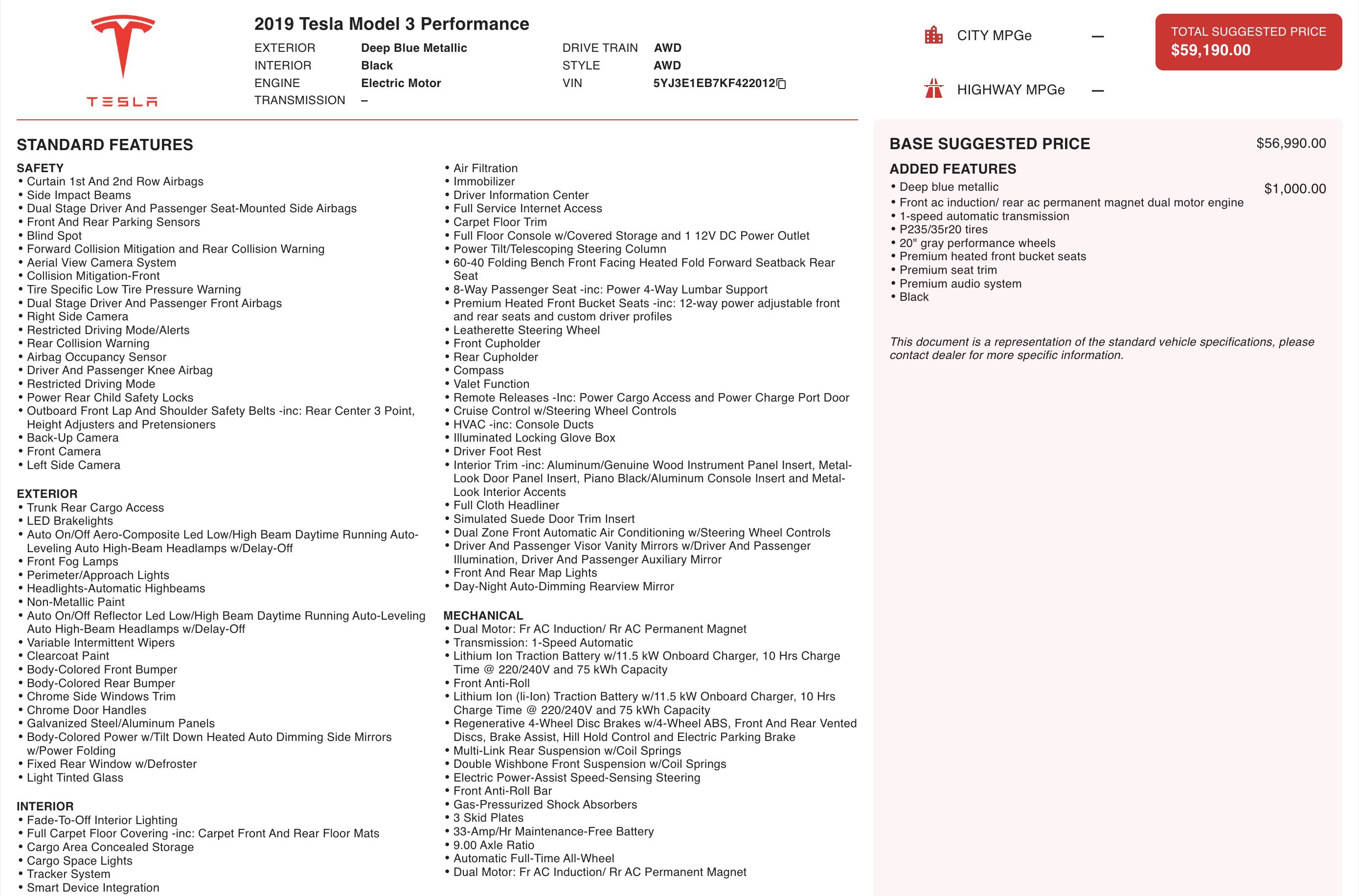Used 2019 Tesla Model 3 Performance image 4