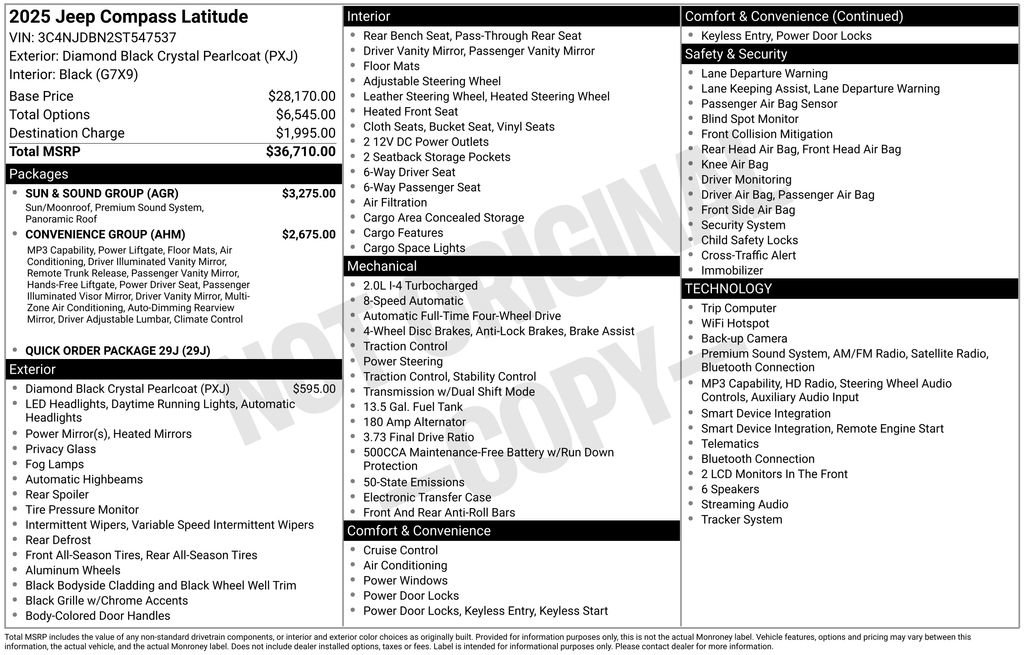 Used 2025 Jeep Compass Latitude w/ Sun & Sound Group AWD/4WD image 36