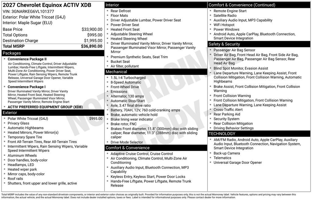 New 2027 Chevrolet Equinox ACTIV FWD image 22