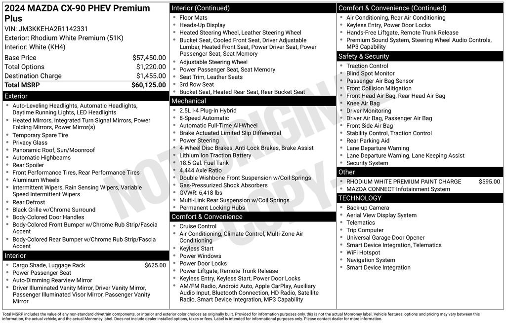 Used 2024 MAZDA CX-90 Plug-In Hybrid w/ Premium Plus image 42