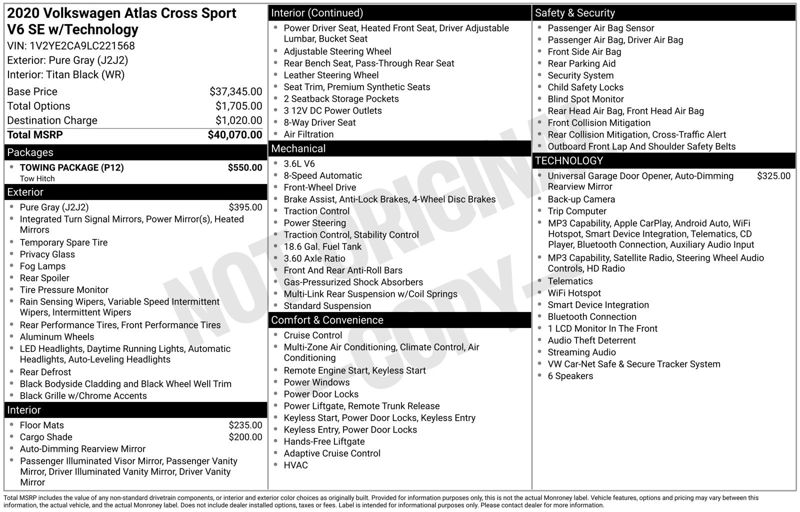 Used 2020 Volkswagen Atlas Cross Sport SE w/ Towing Package FWD image 33