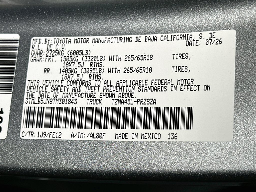 New 2026 Toyota Tacoma TRD Sport AWD/4WD image 16
