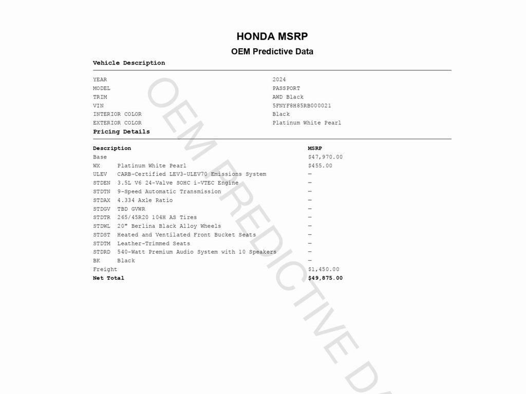 Used 2024 Honda Passport Black Edition image 2