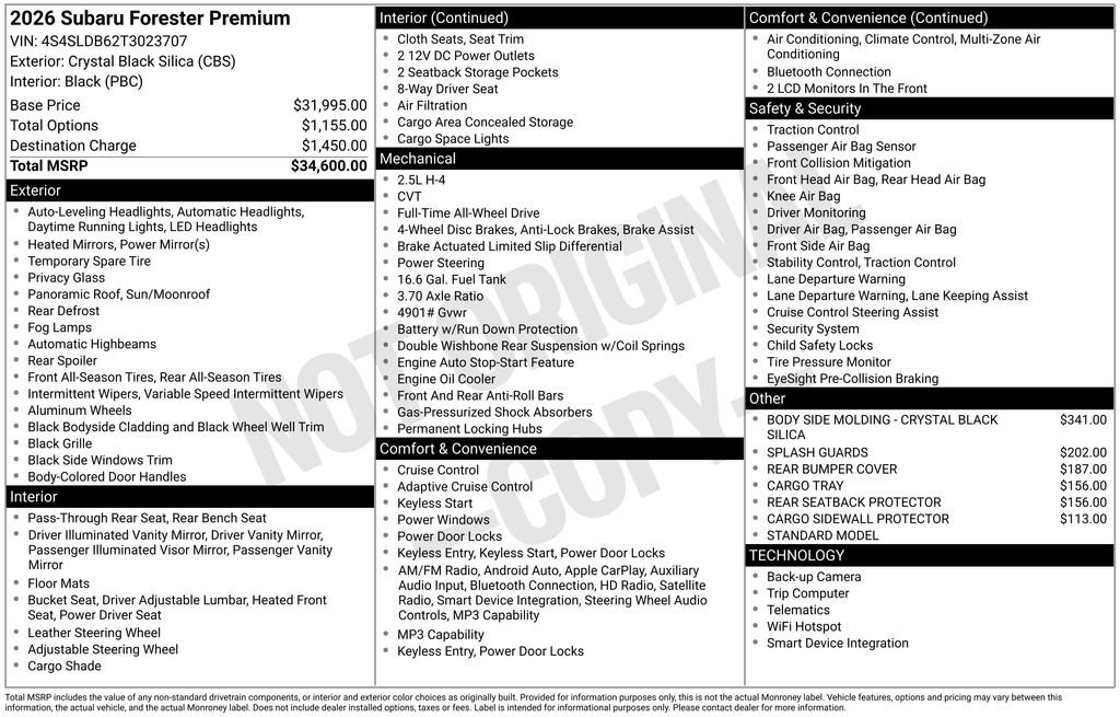 Certified 2026 Subaru Forester Premium AWD/4WD image 8