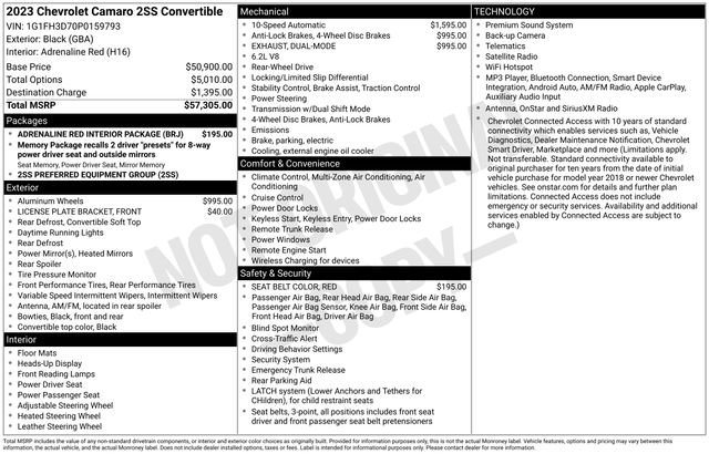 Used 2023 Chevrolet Camaro SS RWD image 35