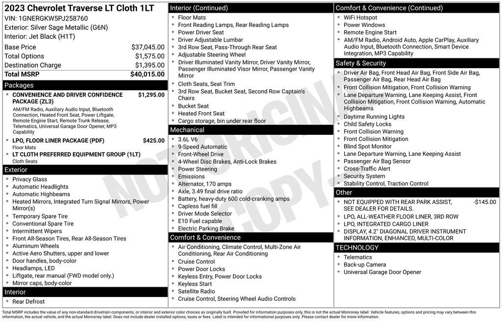 Used 2023 Chevrolet Traverse LT image 37