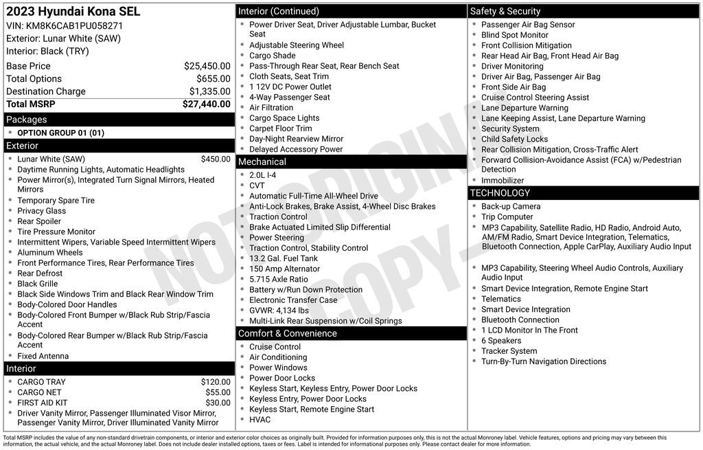 Certified 2023 Hyundai Kona SEL AWD/4WD image 29