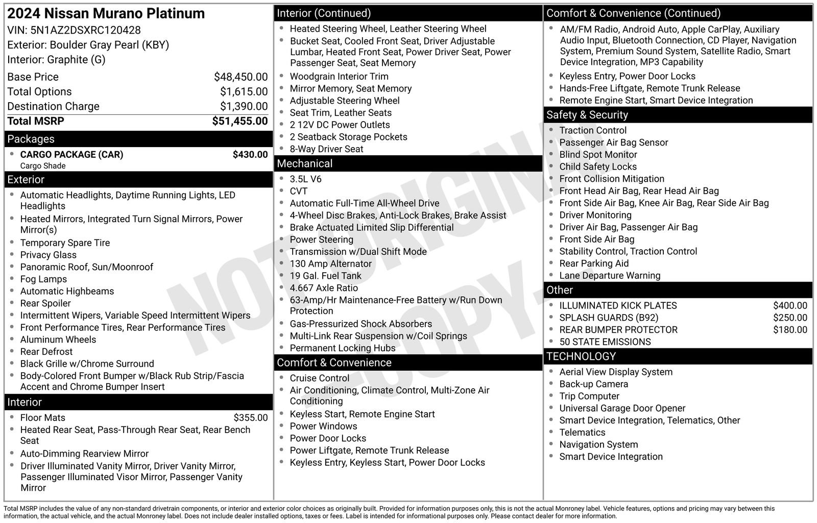 Used 2024 Nissan Murano Platinum w/ Cargo Package image 10