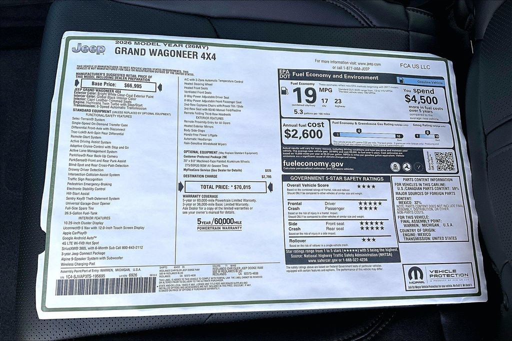 New 2026 Jeep Grand Wagoneer 4WD image 34