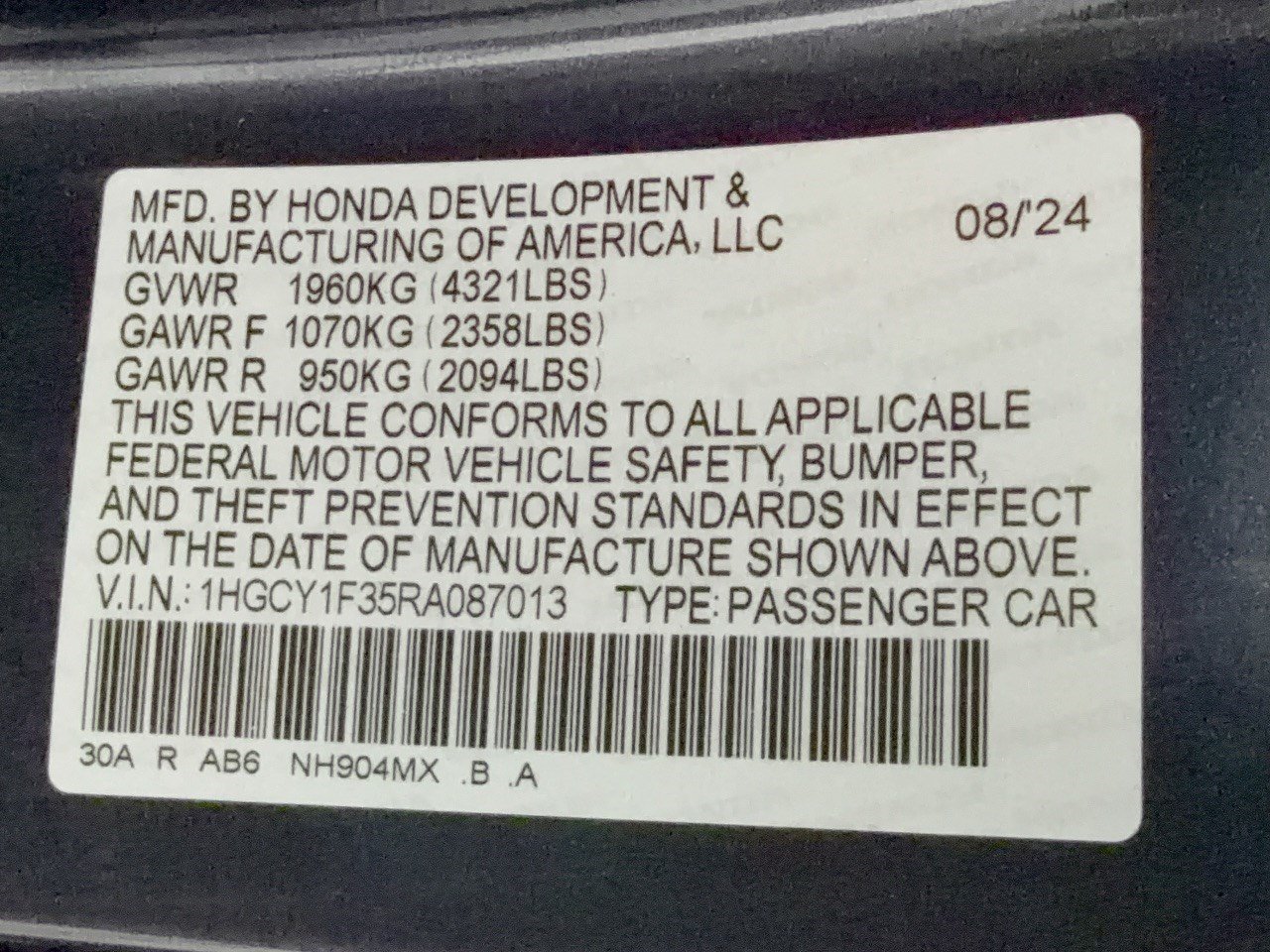 Certified 2024 Honda Accord EX image 31