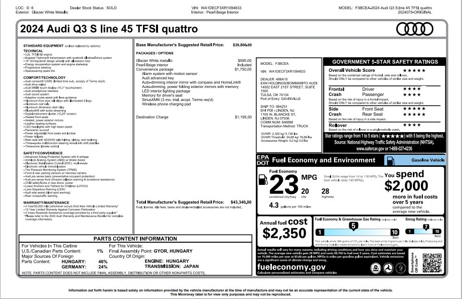 Used 2024 Audi Q3 2.0T Premium AWD/4WD image 3