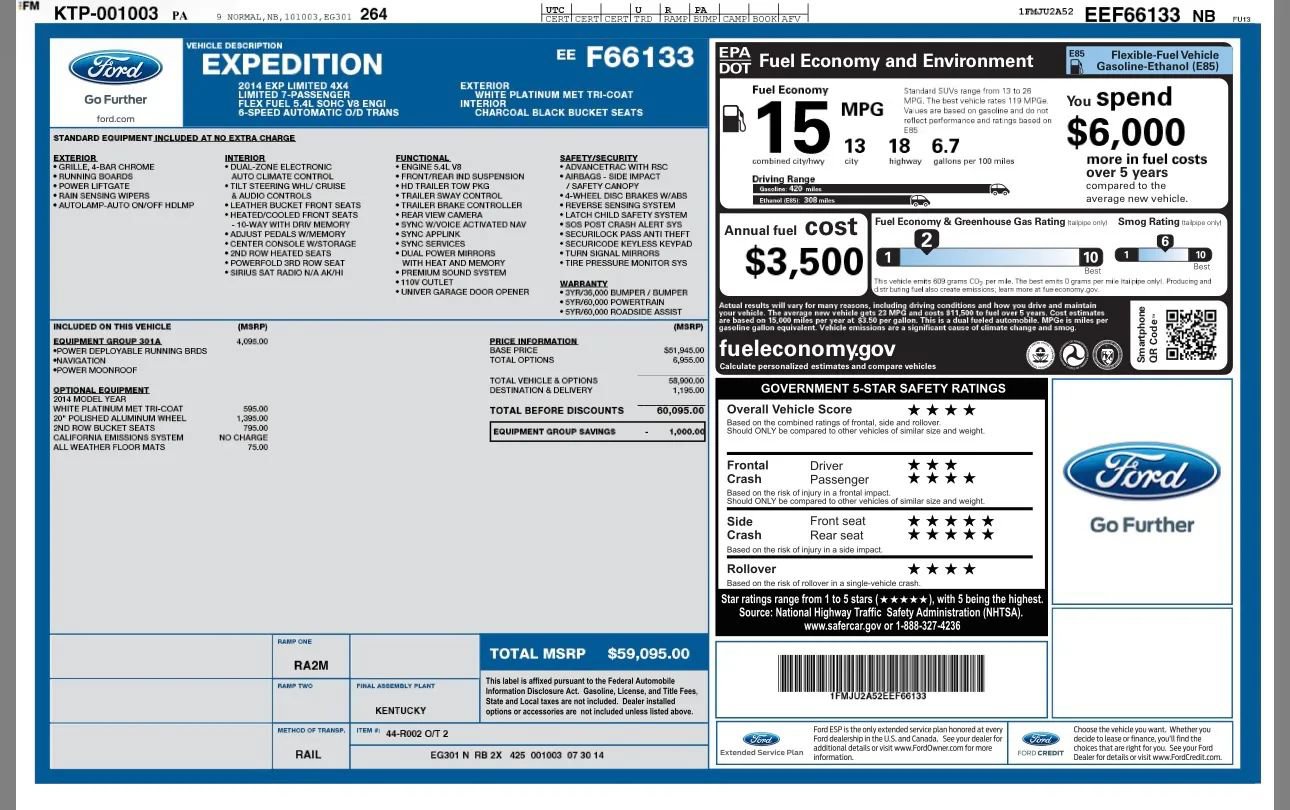 Used 2014 Ford Expedition Limited w/ Equipment Group 301A AWD/4WD image 21