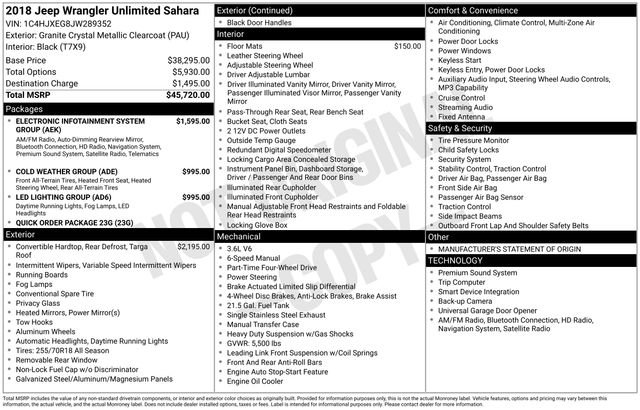 Used 2018 Jeep Wrangler Unlimited Sahara image 32