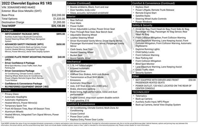 Used 2022 Chevrolet Equinox RS w/ Infotainment Package image 5