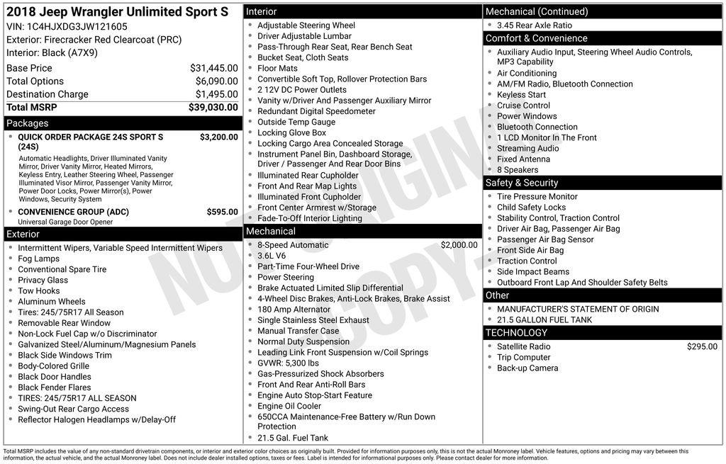 Used 2018 Jeep Wrangler Unlimited Sport S AWD/4WD image 4