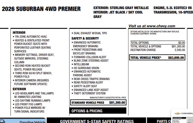 Used 2026 Chevrolet Suburban Premier AWD/4WD image 6