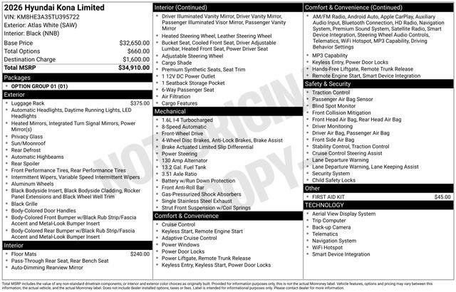 New 2026 Hyundai Kona Limited image 34