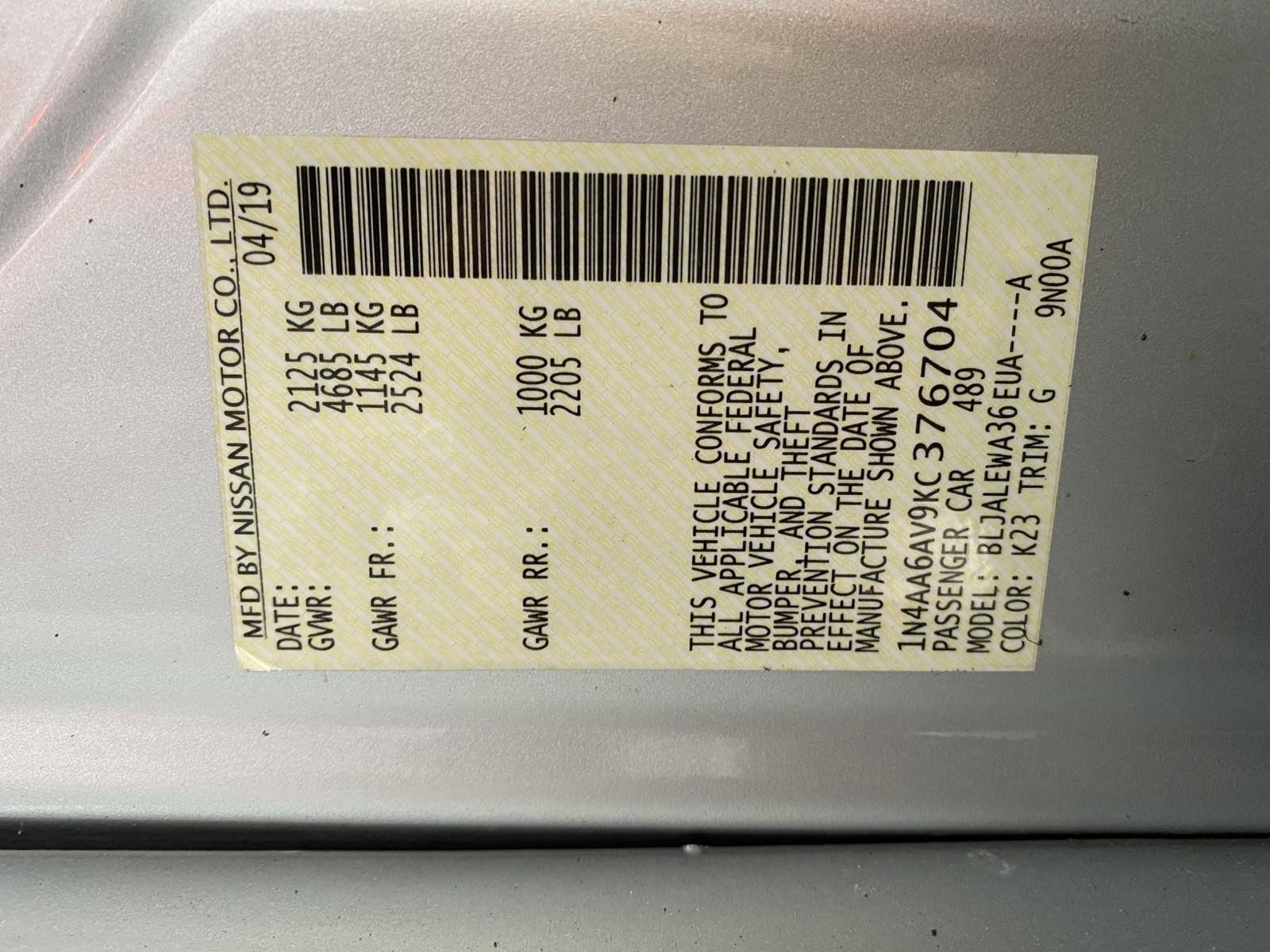 Used 2019 Nissan Maxima 3.5 SL w/ Floor Mat Group image 30