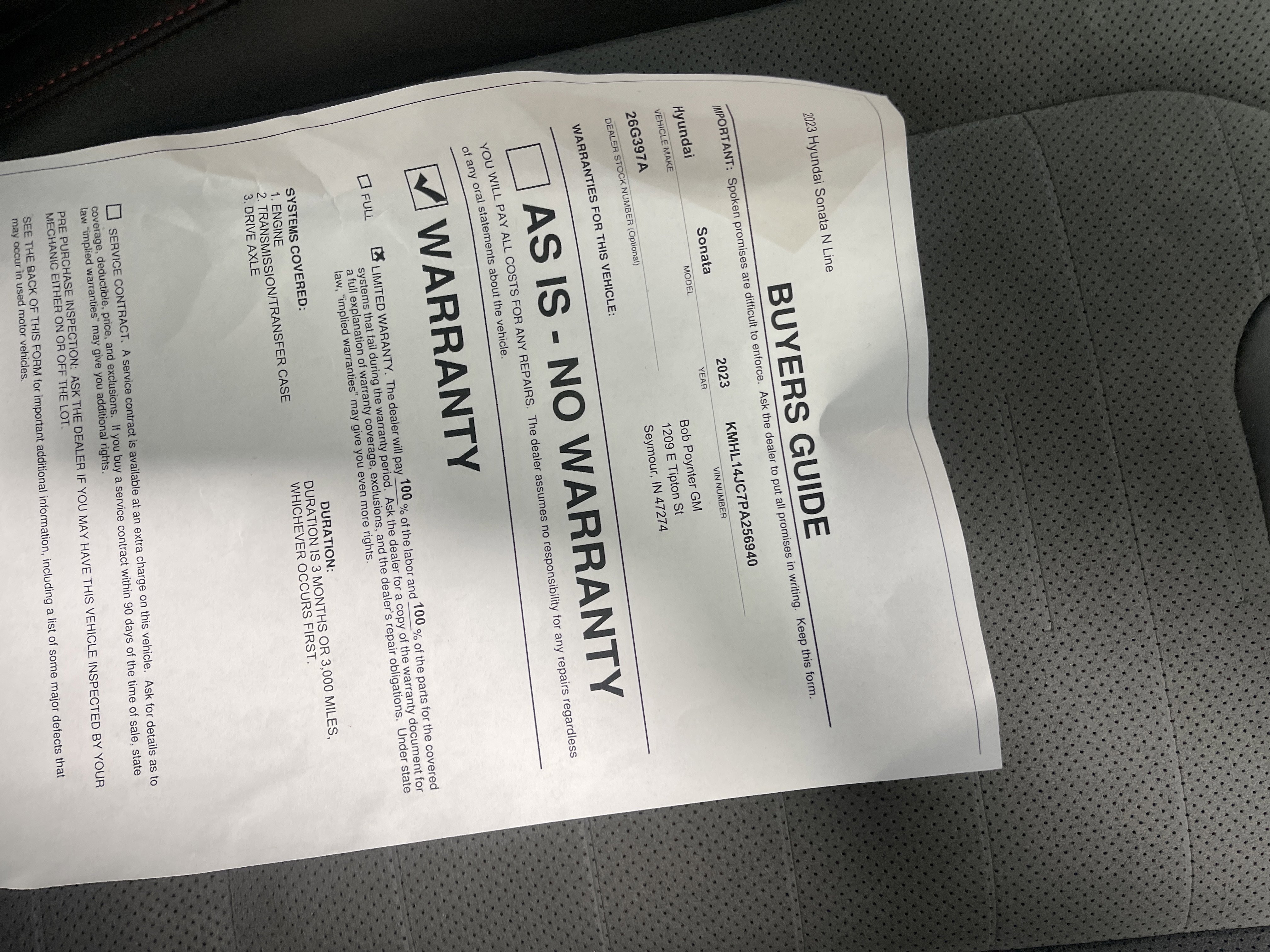 Used 2023 Hyundai Sonata N Line image 26