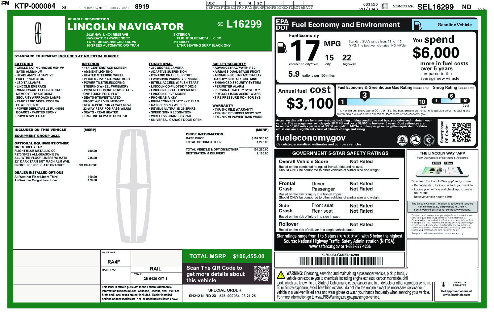Certified 2025 Lincoln Navigator L Reserve