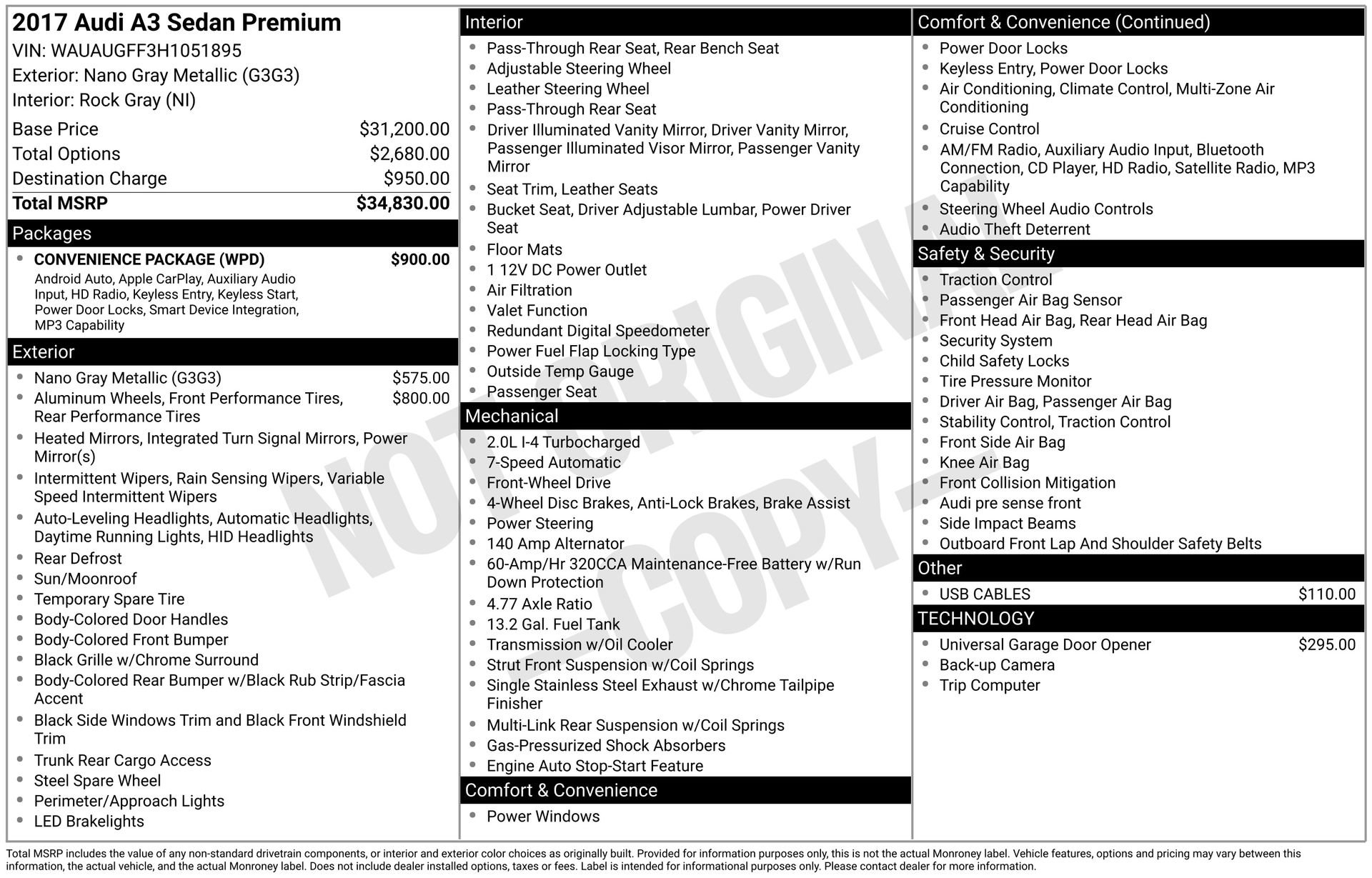 Used 2017 Audi A3 2.0T Premium w/ Convenience Package image 13