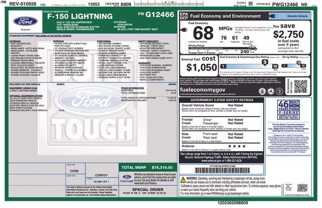 Used 2023 Ford F150 Lightning Lariat AWD/4WD image 12