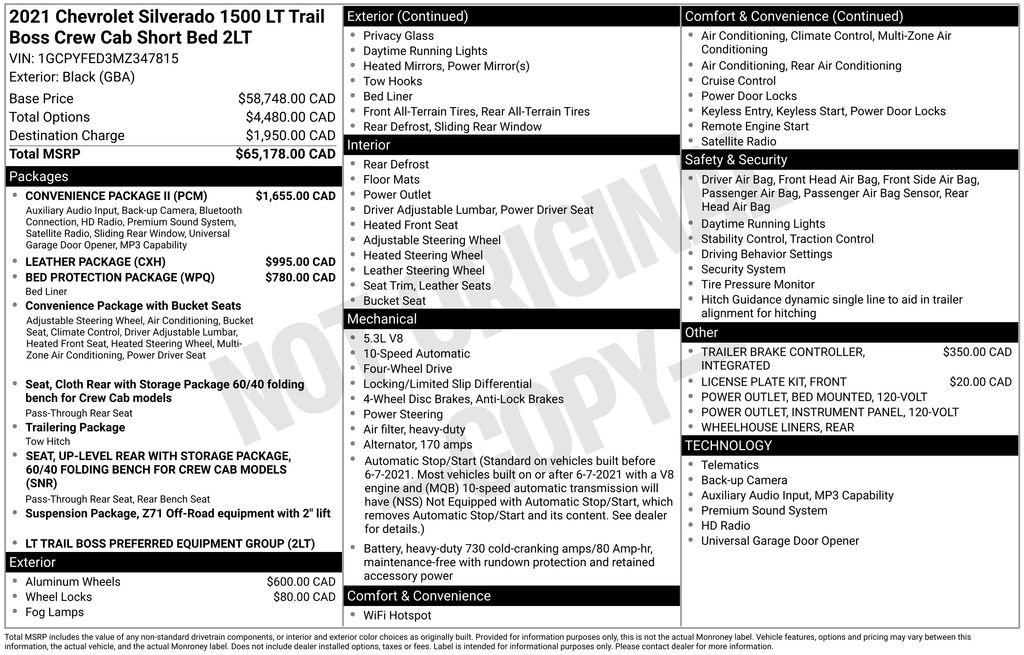 Used 2021 Chevrolet Silverado 1500 LT Trail Boss w/ Convenience Package II AWD/4WD image 30