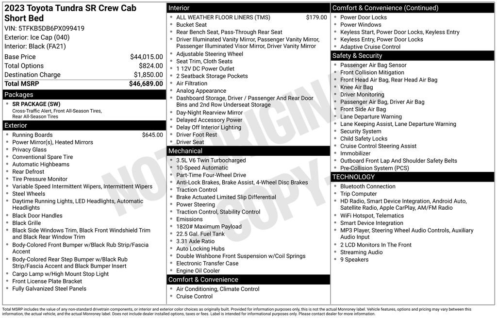 Used 2023 Toyota Tundra SR image 2