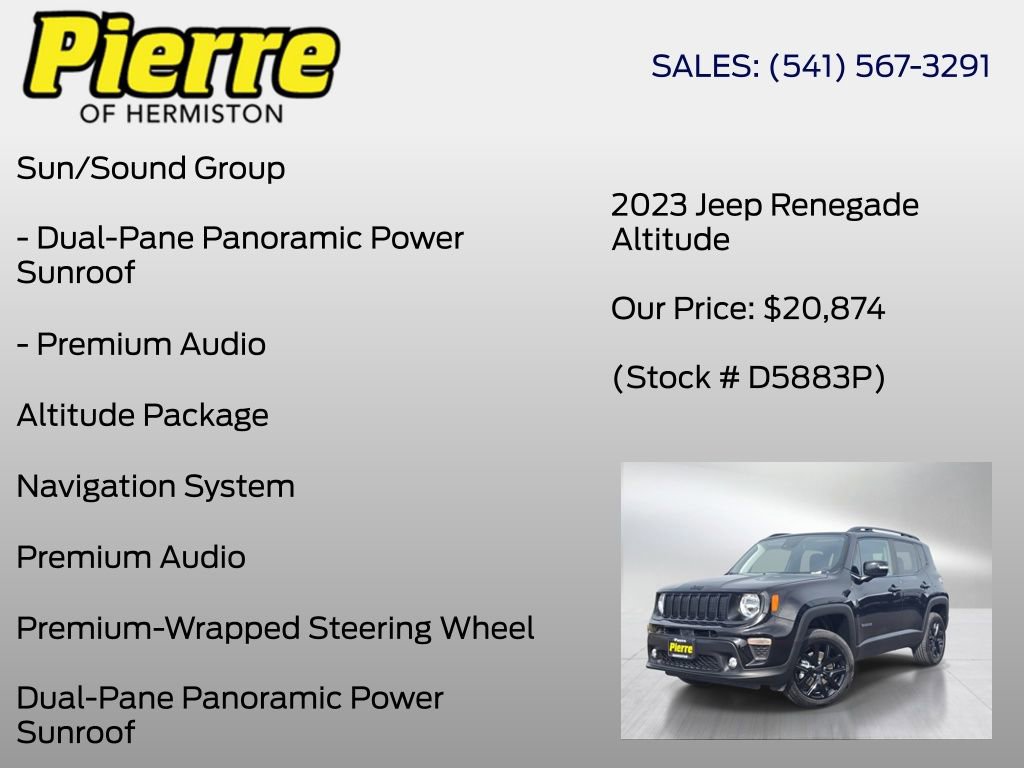 Used 2023 Jeep Renegade Altitude w/ Sun/Sound Group AWD/4WD image 24