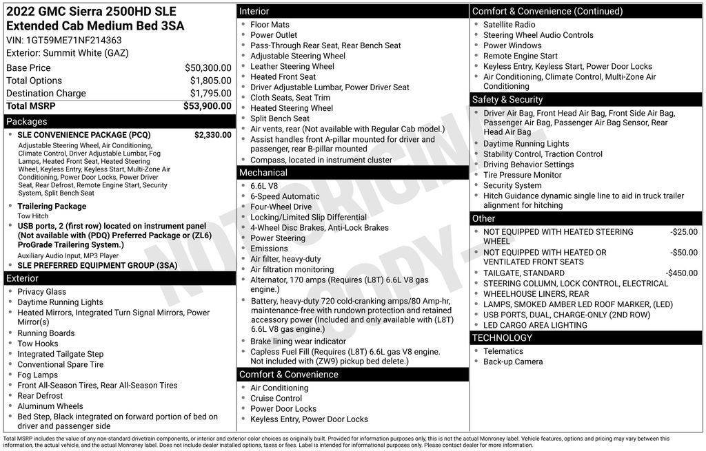 Used 2022 GMC Sierra 2500 SLE w/ SLE Convenience Package image 5