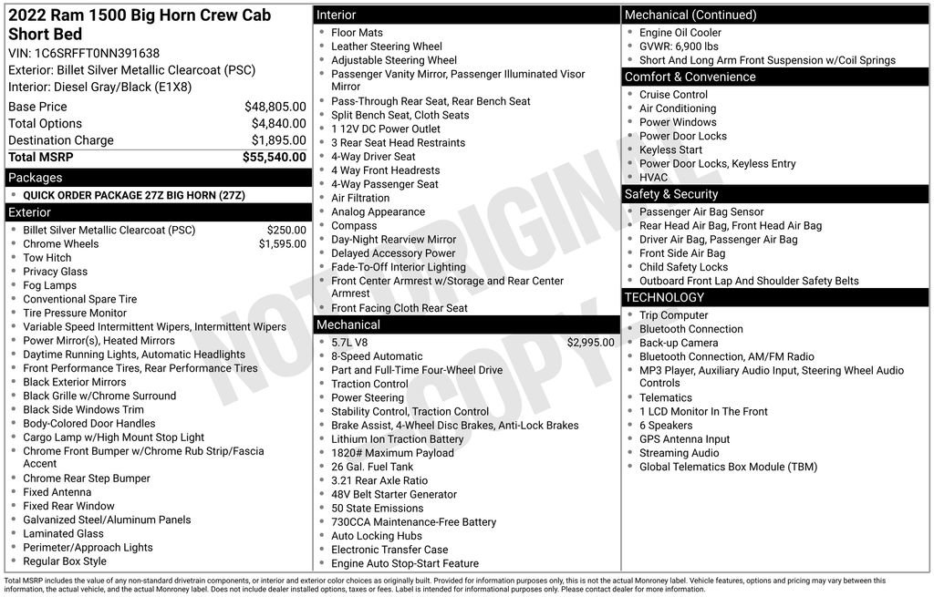 Used 2022 RAM 1500 Big Horn AWD/4WD image 30