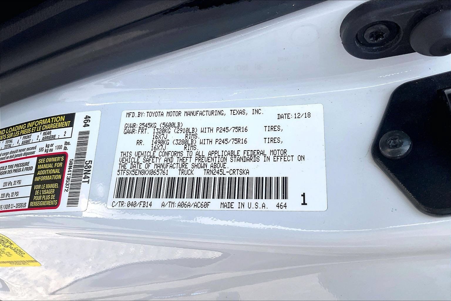 Used 2019 Toyota Tacoma SR w/ SX Package AWD/4WD image 31