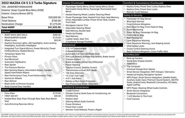 Certified 2022 MAZDA CX-5 Signature AWD/4WD image 42